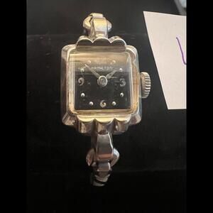 woman's hamilton 10 K gold filled watch band, works